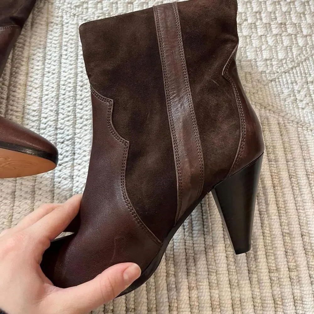 Free People Feather Heel Leather & Suede Boots